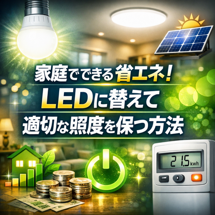 家庭でできる省エネ！LEDに替えて適切な照度を保つ方法